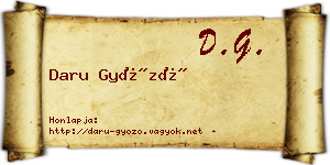 Daru Győző névjegykártya